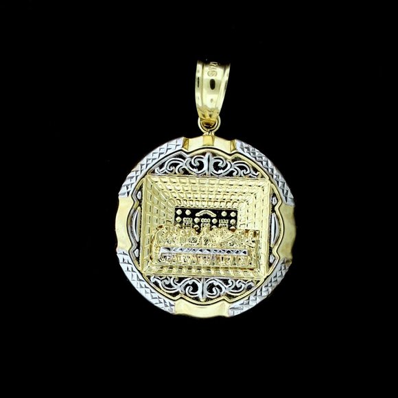 Real 10K Yellow Gold Large Last Supper Pendant - Picture 1 of 11